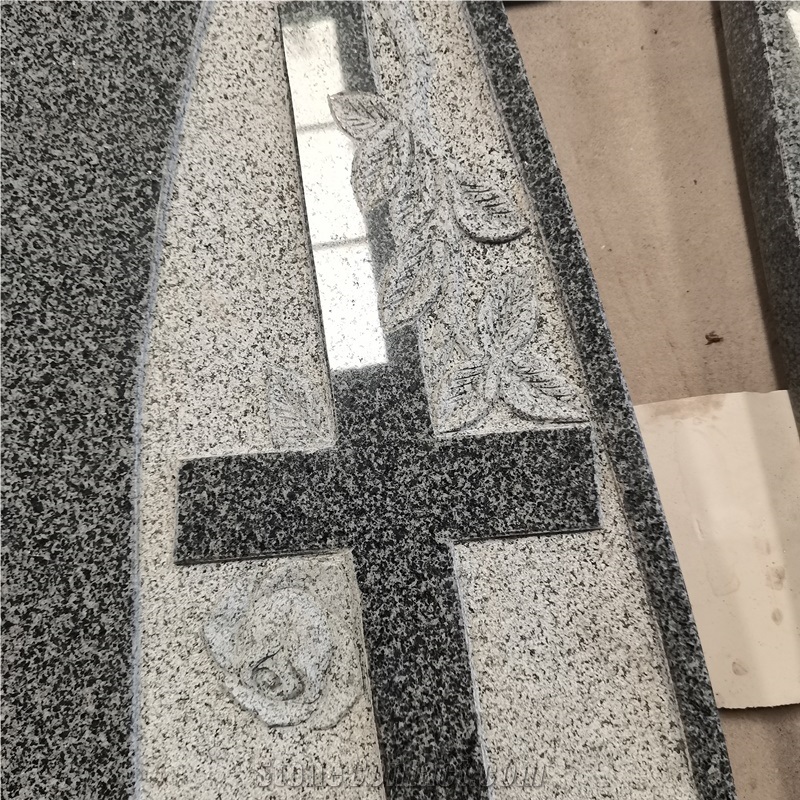 China New G654 Granite Bulgarian Style Cross Headstones