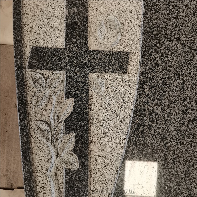 China New G654 Granite Bulgarian Style Cross Headstones