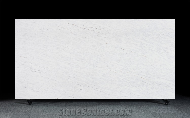 Polished Quartz Color White Engineered Stone