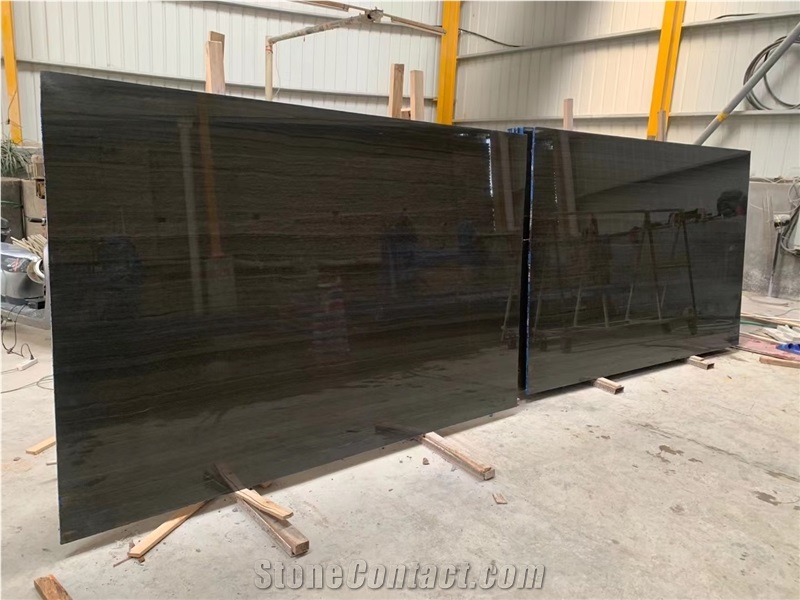 Black Wooden Marble Slab&Tiles For Hotel Project
