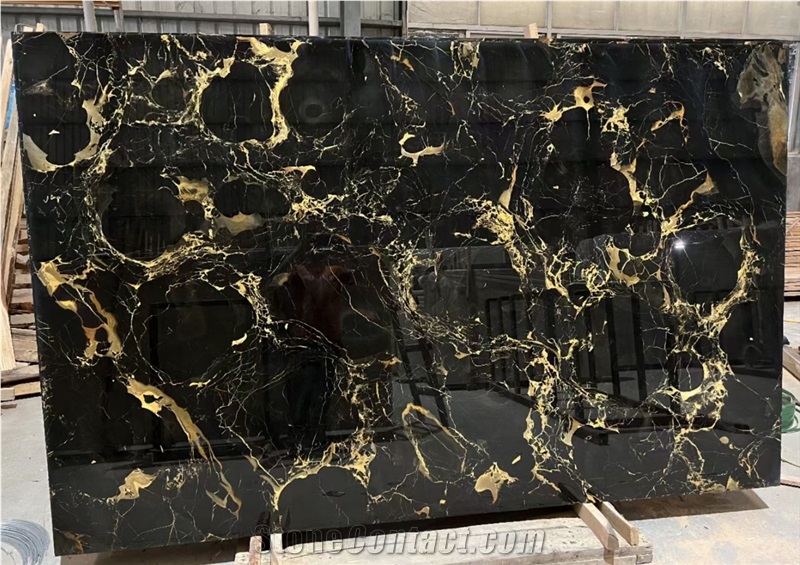 Century Black Ice Flower Marble Slab&Tiles For Project