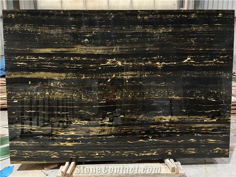 China Golden Black Marble Slab&Tiles For Project
