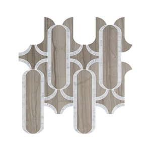 Coffee Wood Marble Bathroom Mosaic,Floor Mosaic,Mosaic Tiles
