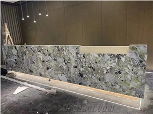 Cold Jade Marble, Green Marble Commercial Reception Countertop