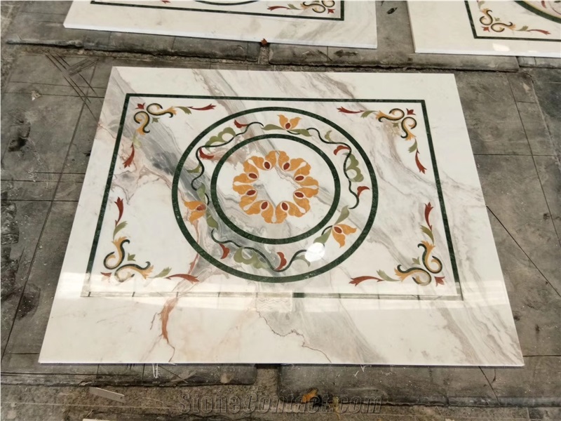 Factory Price Mix Marble Water-Jet Cutting Square Medallion
