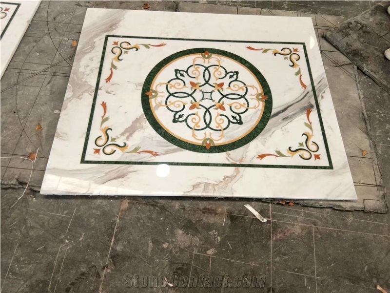Factory Price Mix Marble Water-Jet Cutting Square Medallion