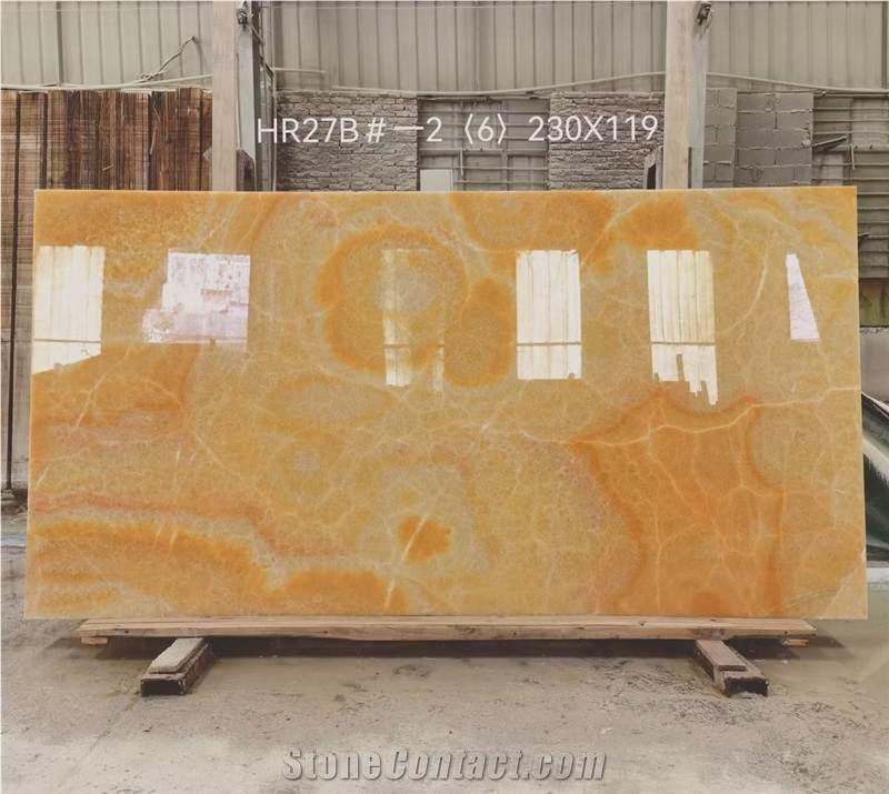 Golden Yellow Onyx Slab&Tiles For Project