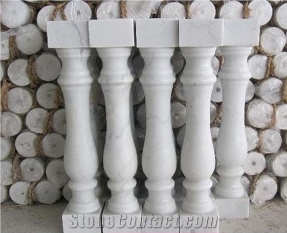 Guangxi White Marble Balustrades, Railings For House Decoration