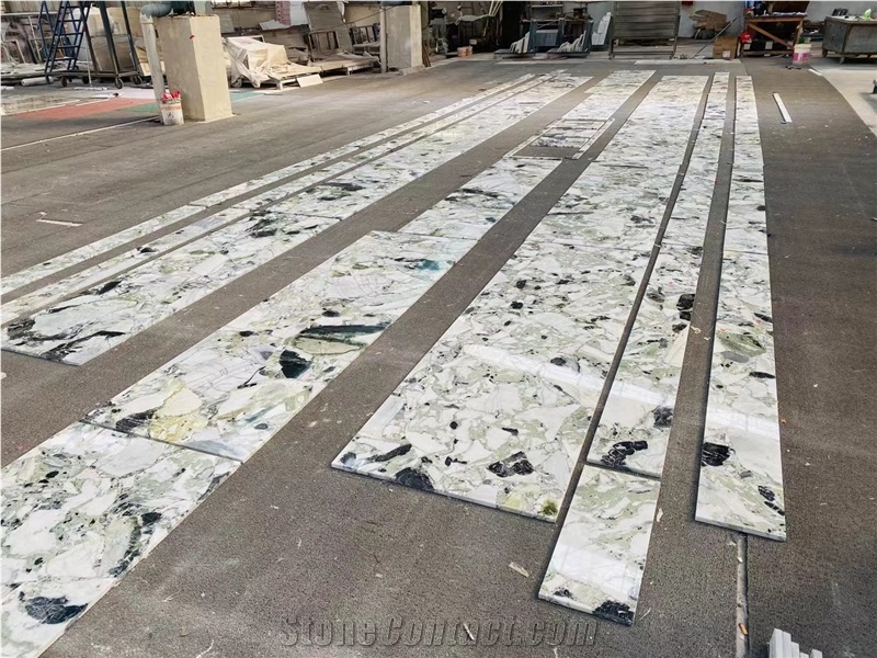 Ice Green Marble Floor Tiles For Project