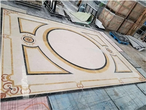 Mix Marble Water-Jet Cutting Floor Medallion For Project