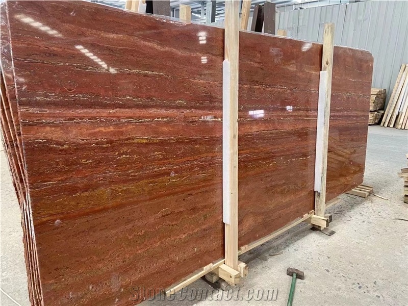 New Arrival Red Travertine Marble Slab For Project