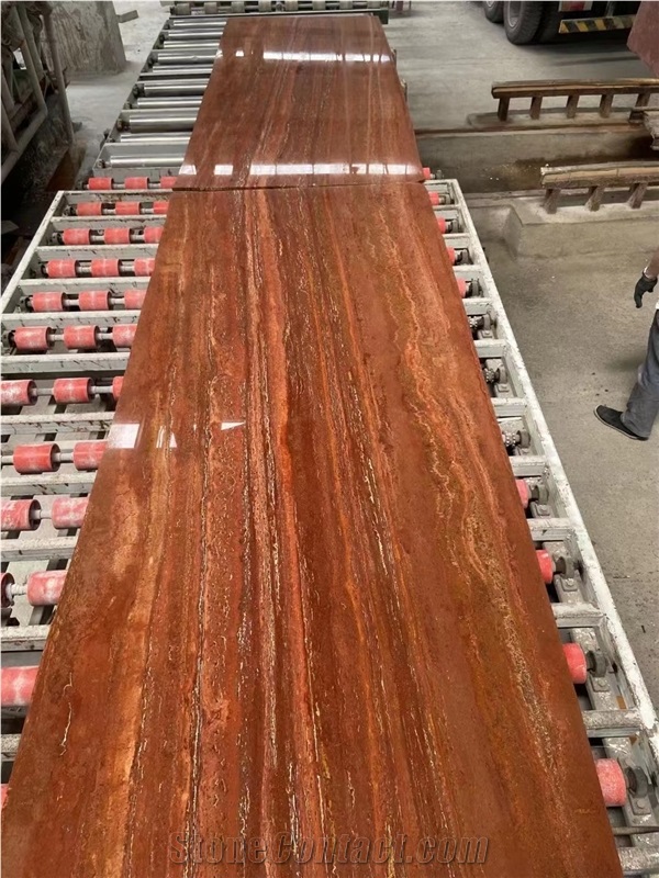 New Arrival Red Travertine Marble Slab For Project