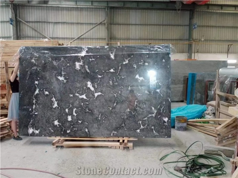 Romantic Grey Marble Slab&Tiles For Project