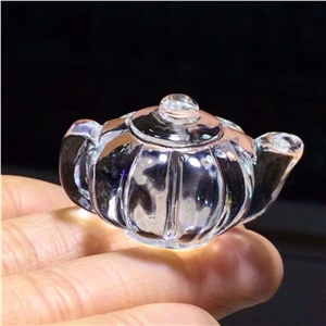 Pure Natural White Crystal Pumpkin Teapot