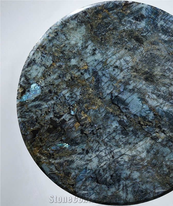 Polished Labradorite Blue Granite Dining Table Top