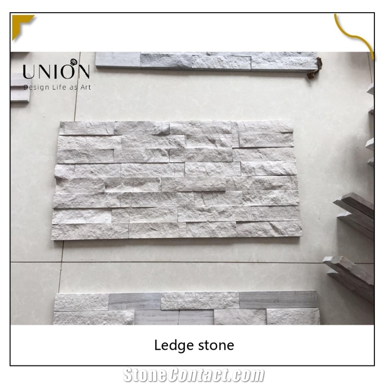 Natural White Wooden Marble Leger Stone Panel Interior Wall