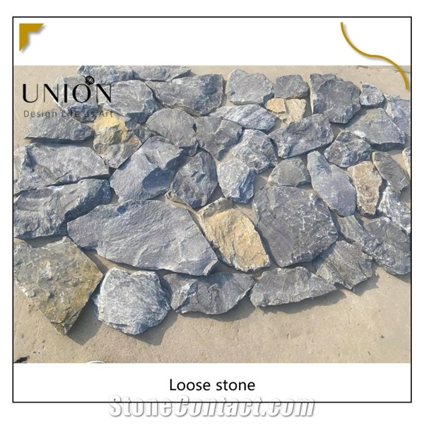 UNION DECO Diamond Blue Loose Stone Random Wall Stone Veneer