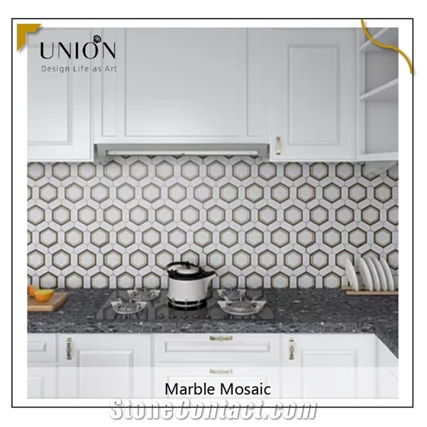 UNION DECO Marble Mosaic Modern Wall Bathroom Wall Mosaic