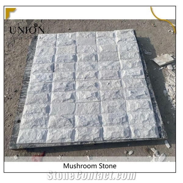 White Mushroom Stone Wall Cladding Split Face Stone Tiles