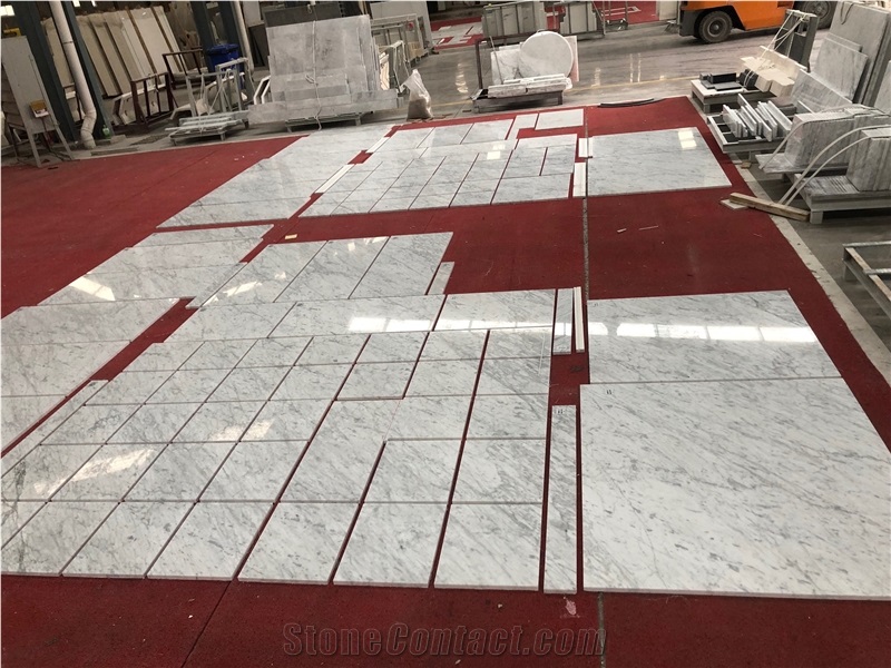 Bianco Carrara White Marble Floor Tiles