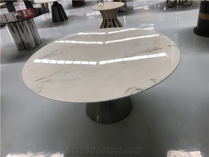 Picasso White Marble Dover Cream Marble Coffee Table Top