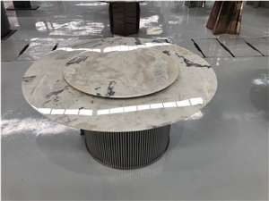 Picasso White Marble Dover Cream Marble Dinner Round Table