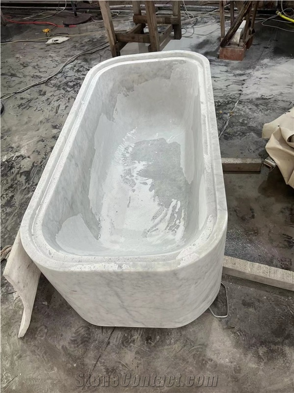 Carrara White Marble Stone Bathtub
