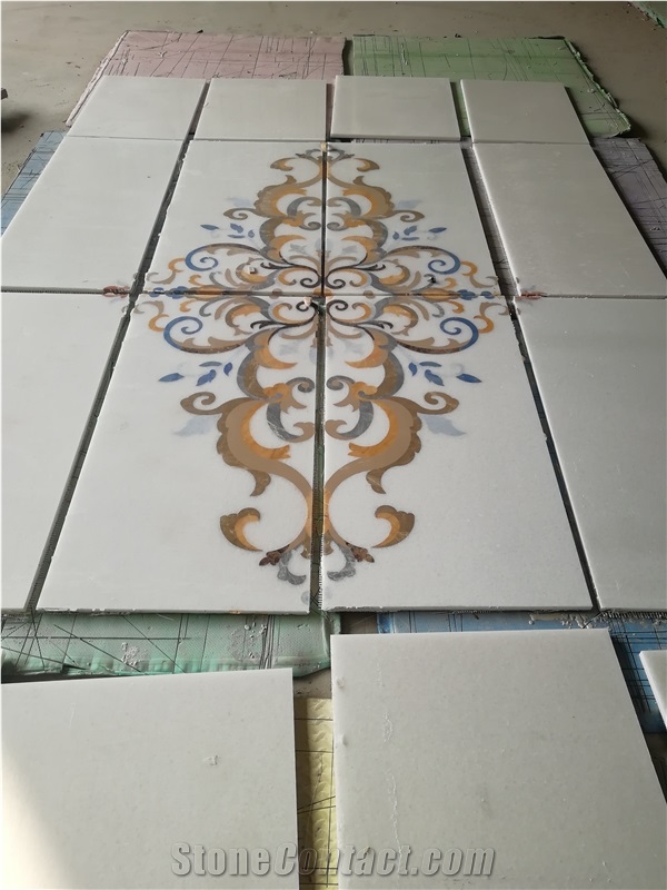 Customized Natural Marble Stone Waterjet Inlay Medallions