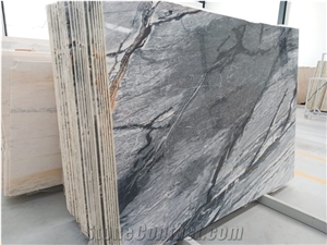 White/Blue Marble Polished Slabs - Available Stock
