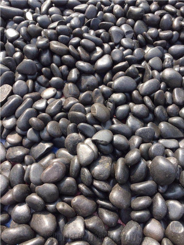 50-80Mm Black Polished River Pebbles