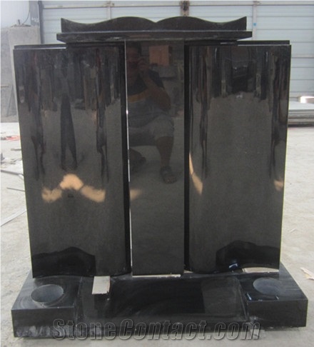 Black Granite Tombstone Shanxi Black Granite Monument