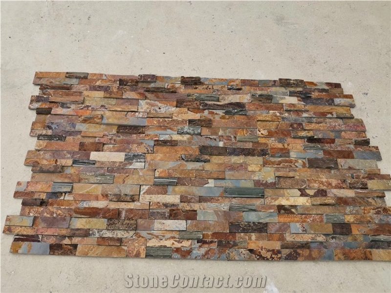 China Rust Slate Culture Stone Panel Slate Wall Cladding