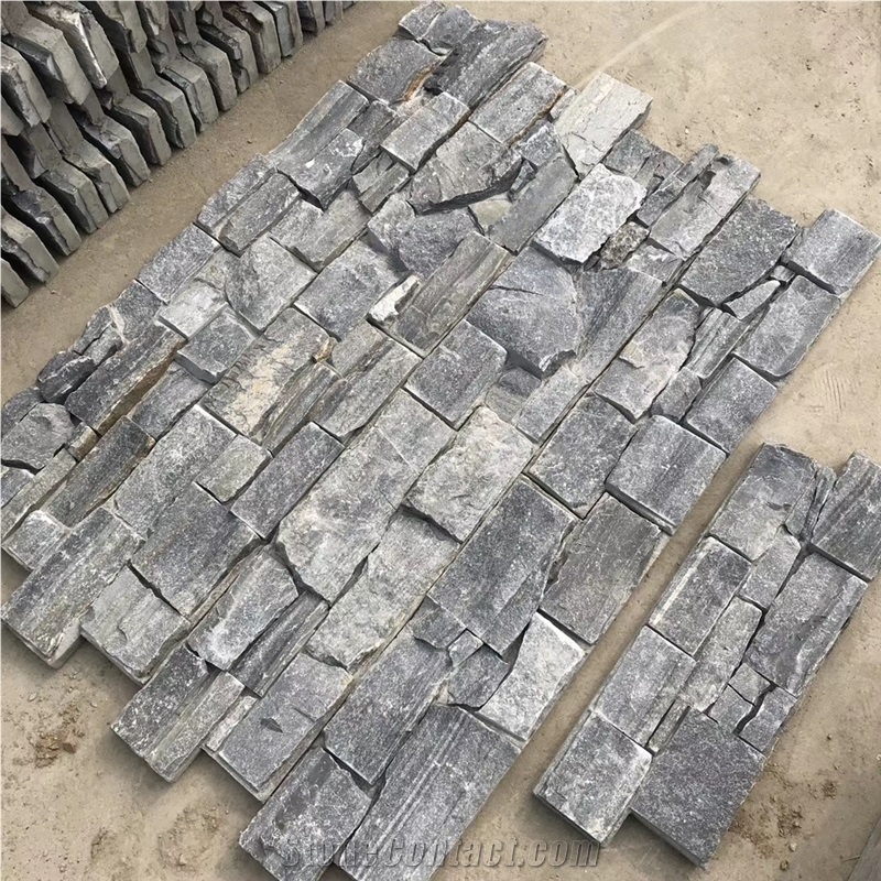 Gray Quartzite Cement Wall Cladding Panel