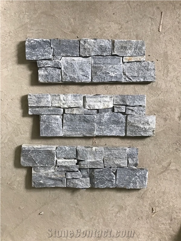 Gray Quartzite Cement Wall Cladding Panel