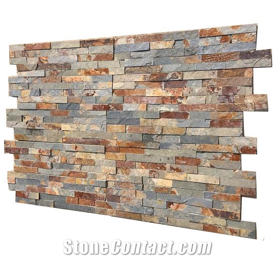 Natural Split Rusty Slate Stacked Stone Veneer Cladding
