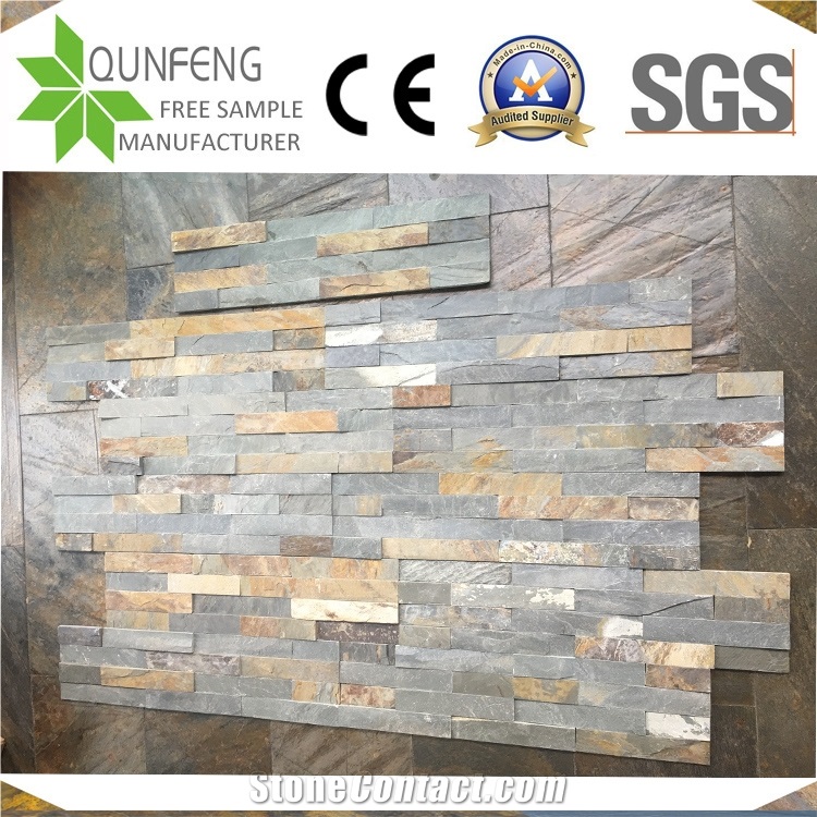 China 15*60CM Natural Multicolor Slate Ledger Panel Stone