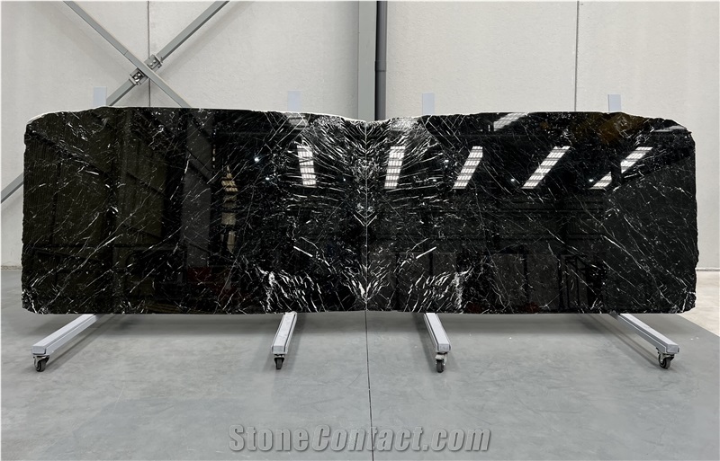 Nero Canfranc - Nero Marquina Marble In Slabs