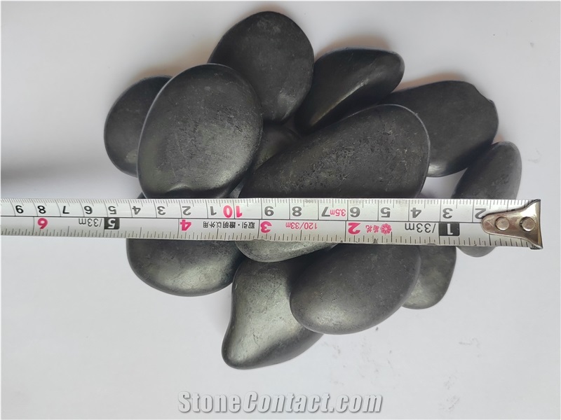 Black Pebble Normal Polished For Garden And Home