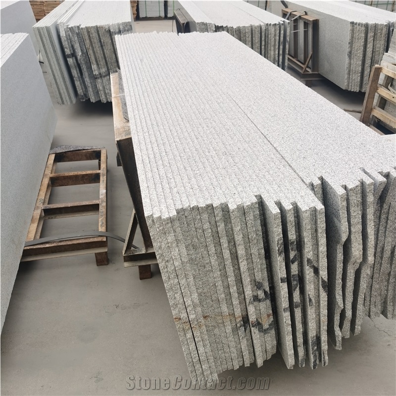 China Gamma White G603 Granite Sandblasted Half Slabs