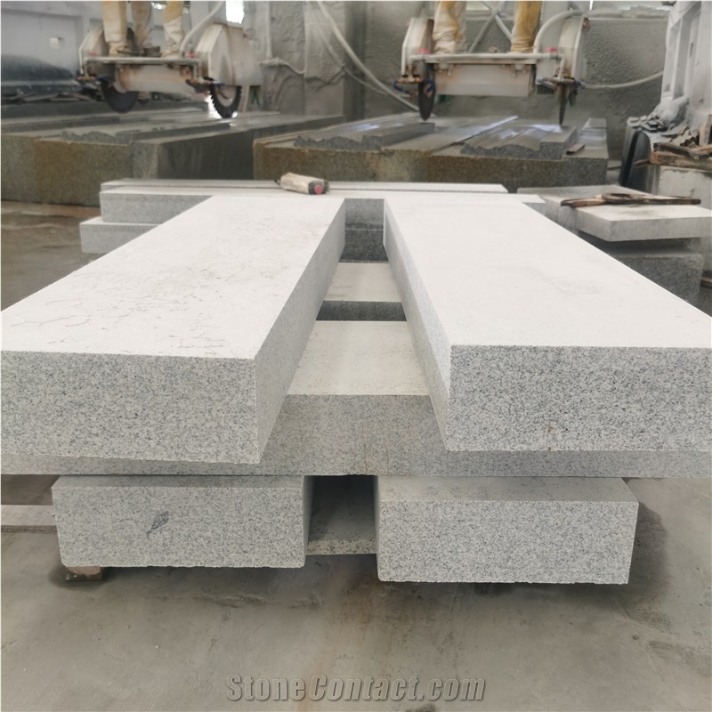 High Quality Padang White G603 Granite Flamed Stone Stair