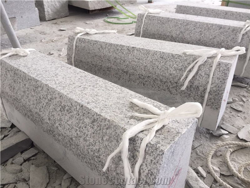 Padang White New G603 Granite Flamed Bevel Edged Kerbstone