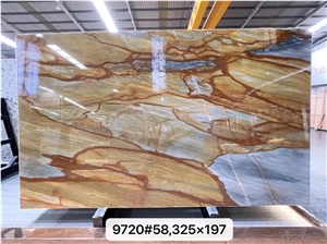 Brazil Azul Palomino Brown Quartzite Stone Wood Slab Tile