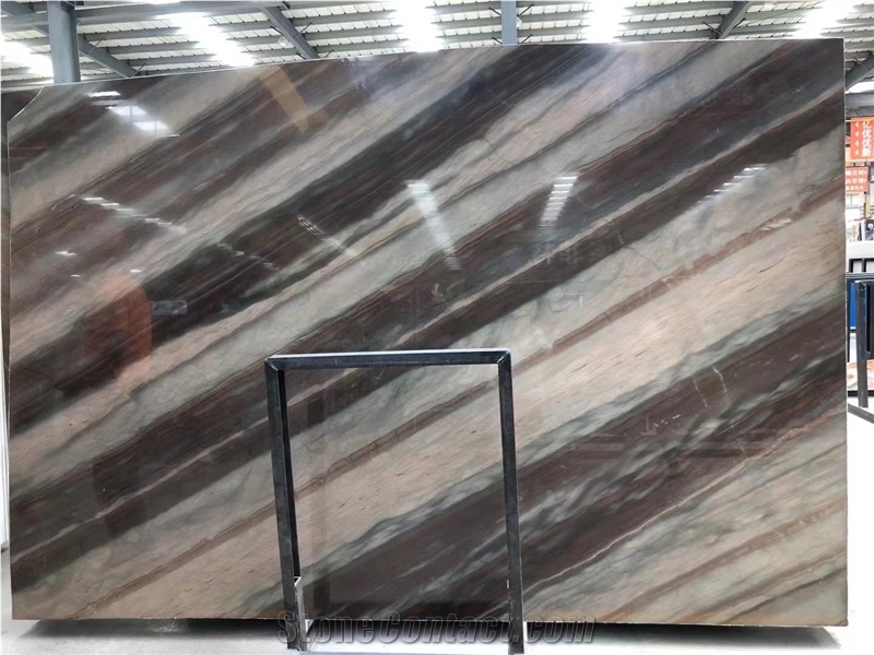 Brazil Elegant Brown Quartzite Bookmatched Wall Slab Tile