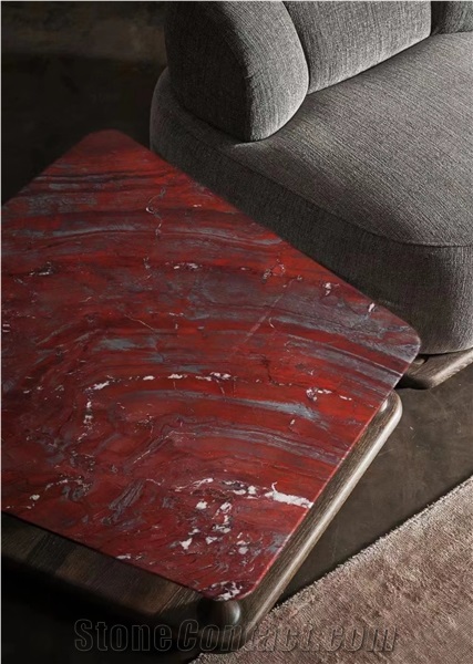 Brazil Iron Red Granite Polished Slabs For Interior Design