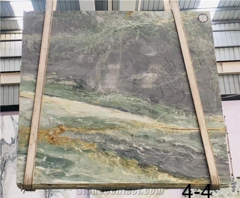 China Jade Green Cloud Marble Serpent Big Slab Tile