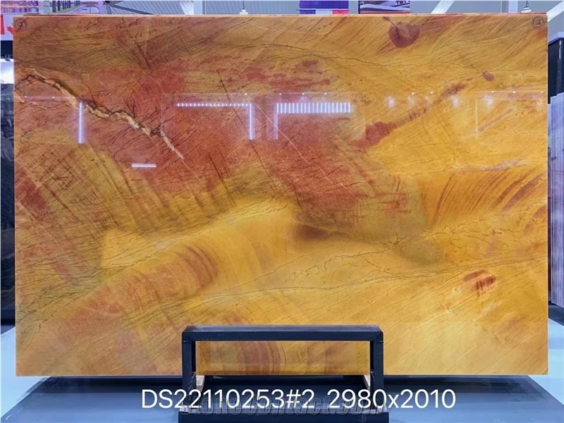 China Rainbow Red Marble Seven Star Danxia Red Slab Tile