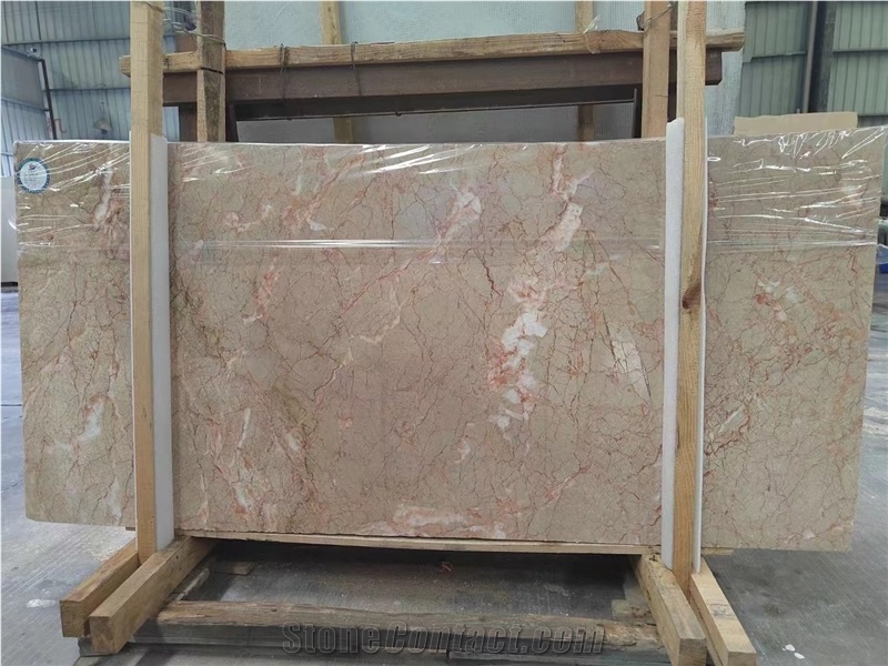 China Spider Pink Marble Red Jade Vein Slab Tile Floor Use
