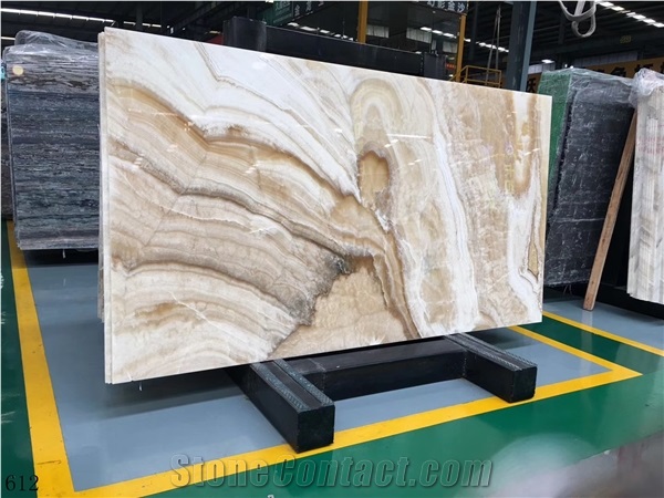 Chinese Agate Jade White Onyx Polished Slabs For Living Room
