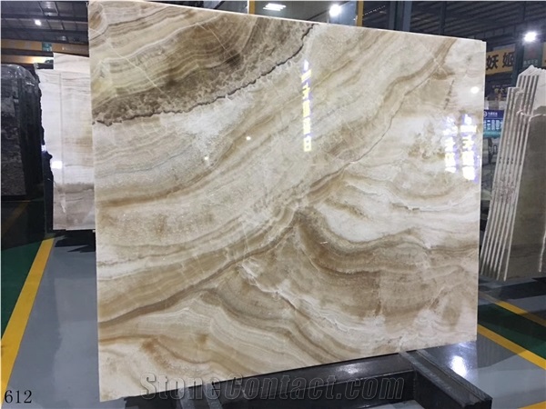 Chinese Agate Jade White Onyx Polished Slabs For Living Room