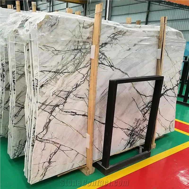 Chinese Clivia White Marble With Green Vein For Wall